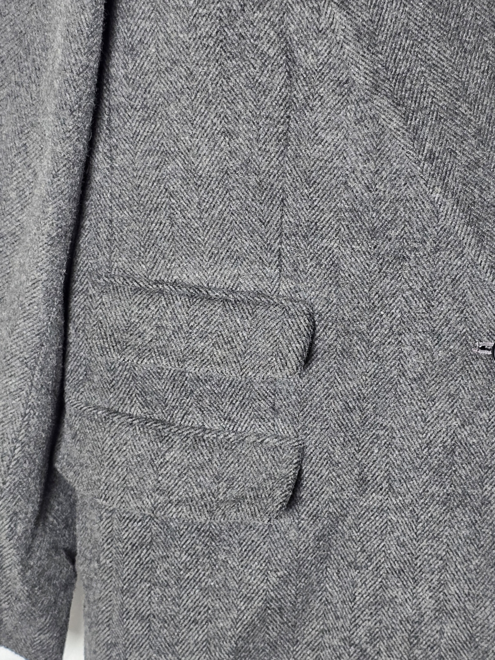 NWT Banana Republic Gray Herringbone Wool Blazer Jacket Single Button, Sz 18 - Picture 2 of 8